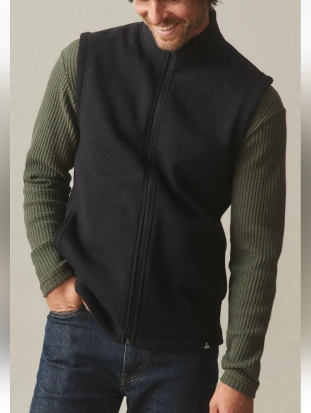 American Giant Midweight Vest Men's Small Black Full Zip NWOT